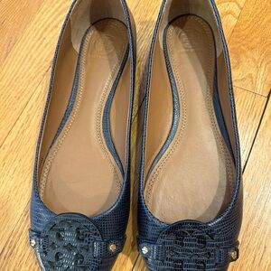 Tory Burch Blue Miller flats virtually Brand NEW worn in the house 1x or 2x